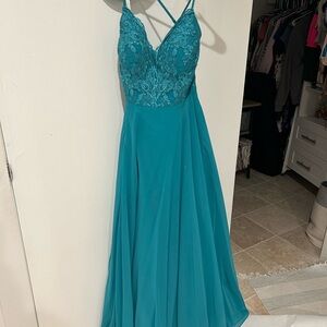 TEAL AZAZIE BRIDESMAID DRESS SIZE 2/4